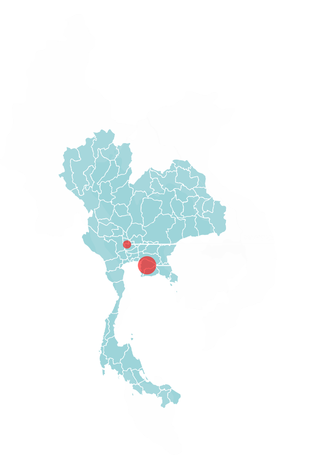 APA Steel Intertrade branch map – แผนที่แสดงสาขาเอพีเอ สตีล อินเตอร์เทรด ที่นนทบุรีและชลบุรี