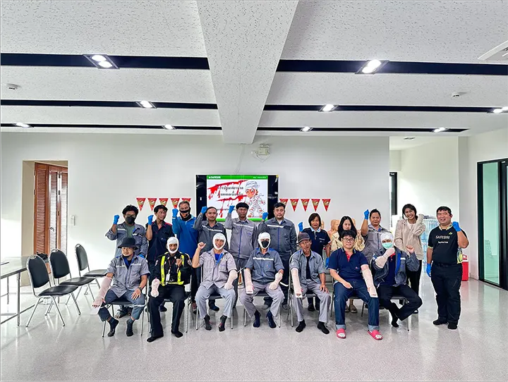 APA Steel Intertrade first aid training session – การฝึกอบรมปฐมพยาบาลของพนักงานเอพีเอ สตีล อินเตอร์เทรด