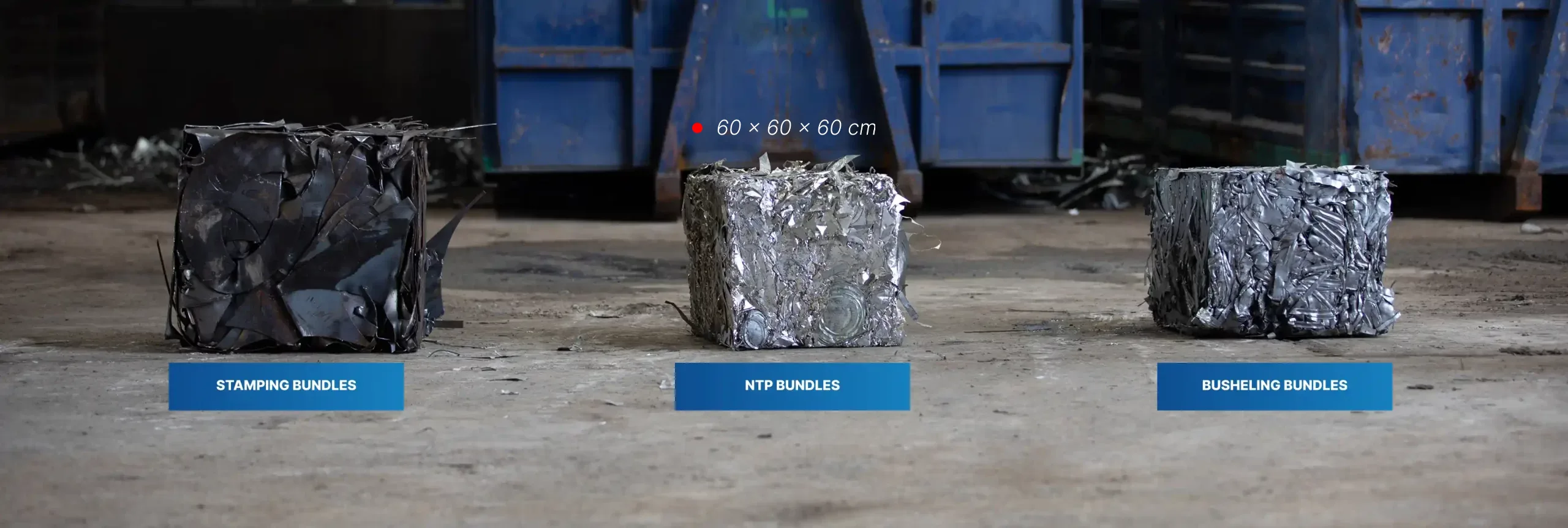 Bundled scrap metal blocks 60x60cm for efficient transport – เศษโลหะอัดก้อนขนาด 60x60 ซม. เพื่อความสะดวกในการขนส่ง เอพีเอ สตีล อินเตอร์เทรด